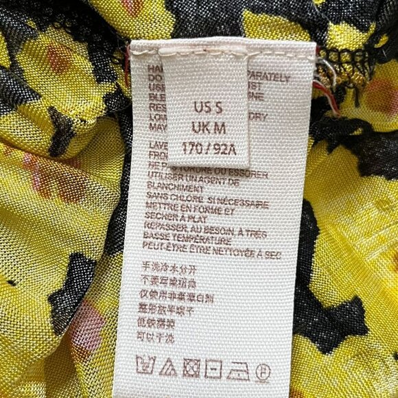 Free People Love Letter Floral Oversized Tunic Black Yellow Combo Size Small - Picture 11 of 12